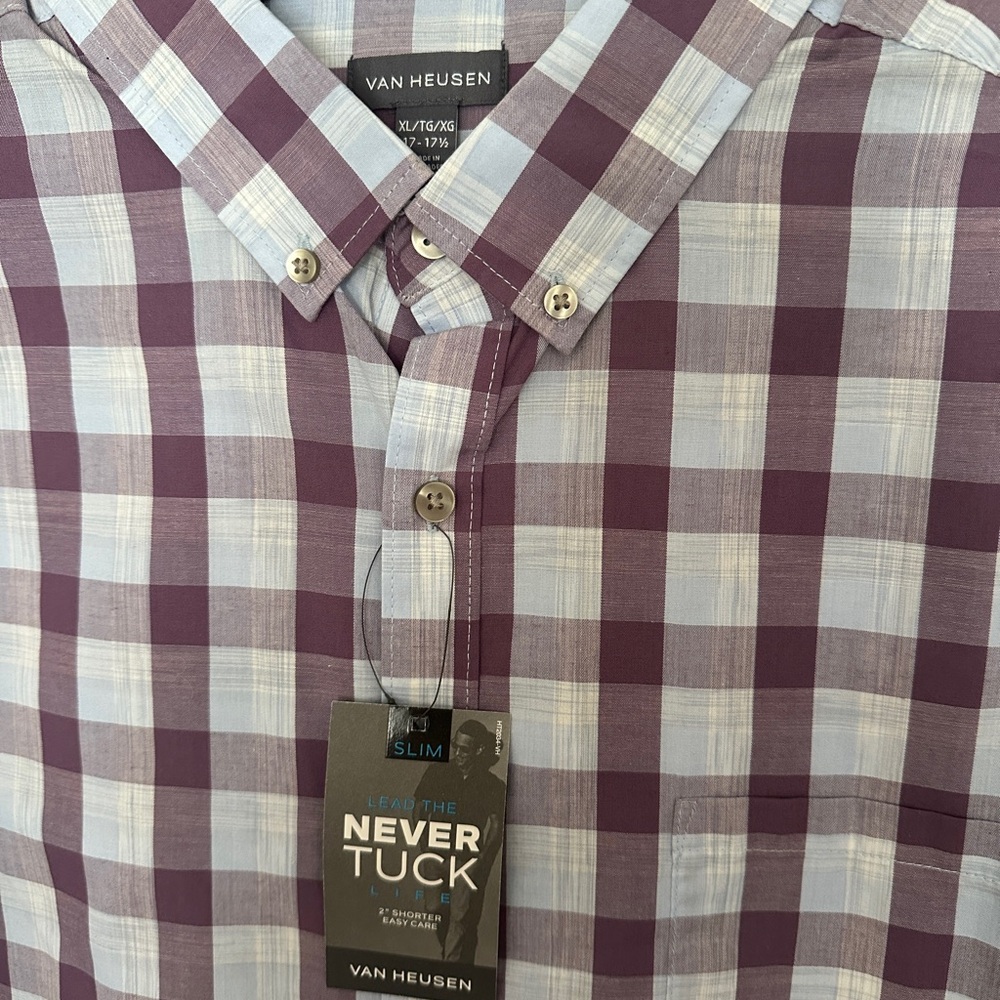 Van Heusen Men's Purple Checkered Shirt